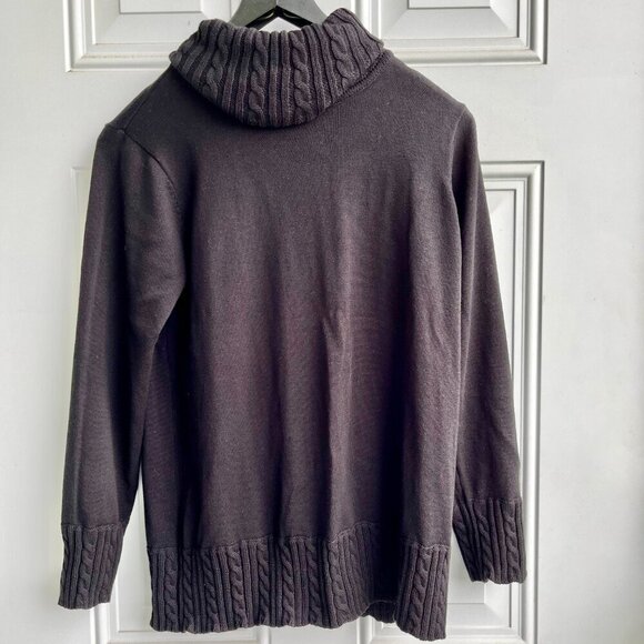Denim & Co. Long Sleeve Turtleneck Sweater w/ Cable Detail - Picture 2 of 7